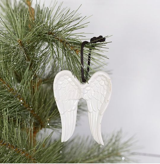 Ceramic Angel Wings Ornament