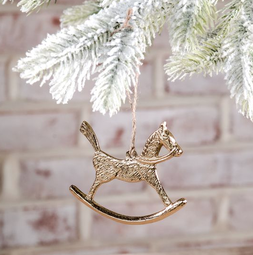 Gold Rocking Horse Ornament