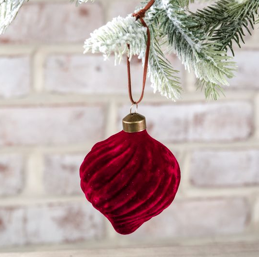 Red Velvet Teardrop Ornament