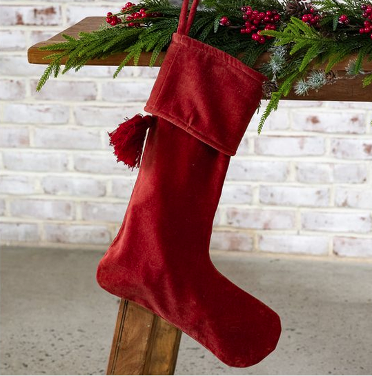 Dark Red Velvet Stocking