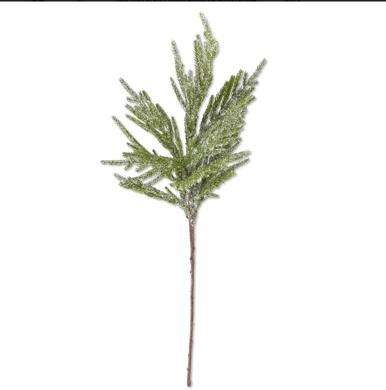 33" Icy Glittered Norfolk Pine Branch