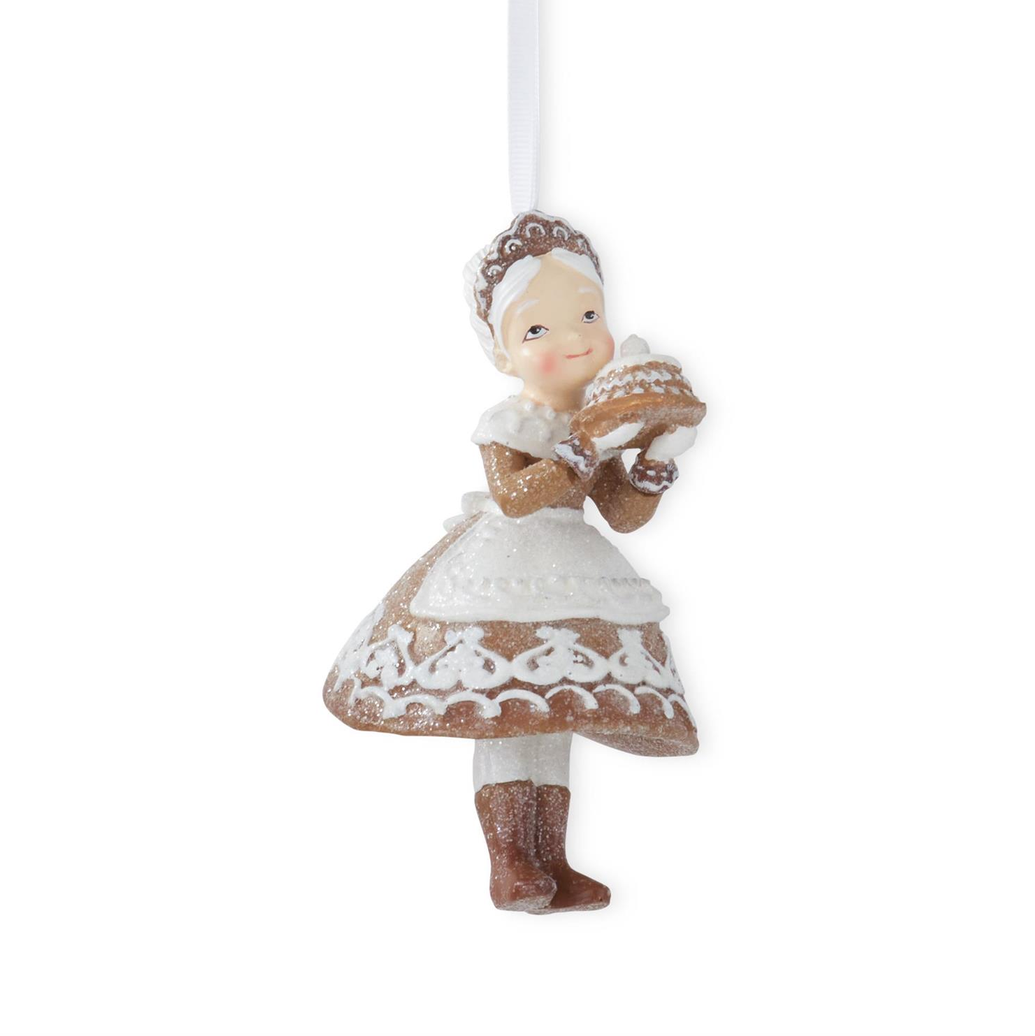 5" Brown Resin Glittered Gingerbread Mrs.
