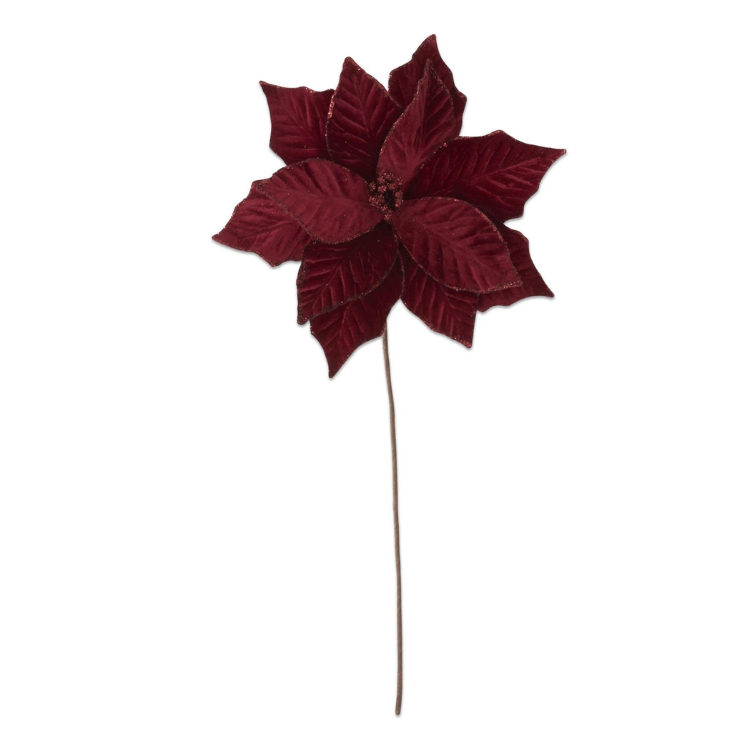 20" Red Poinsettia Stem