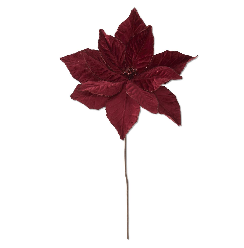 22" Red Poinsettia Stem