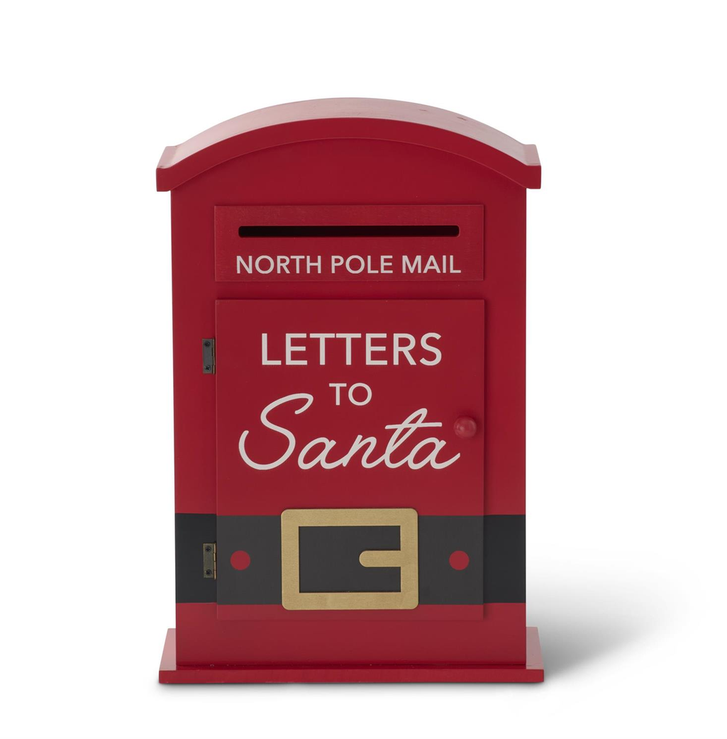 15" Red Wood Letters to Santa Mailbox
