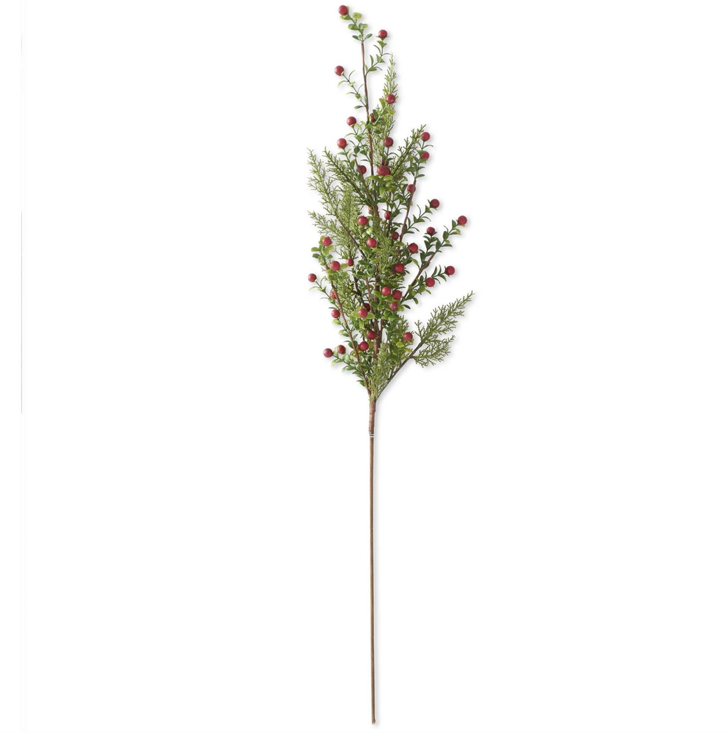 36" Red Berry Prickly Heath & Pine Stem