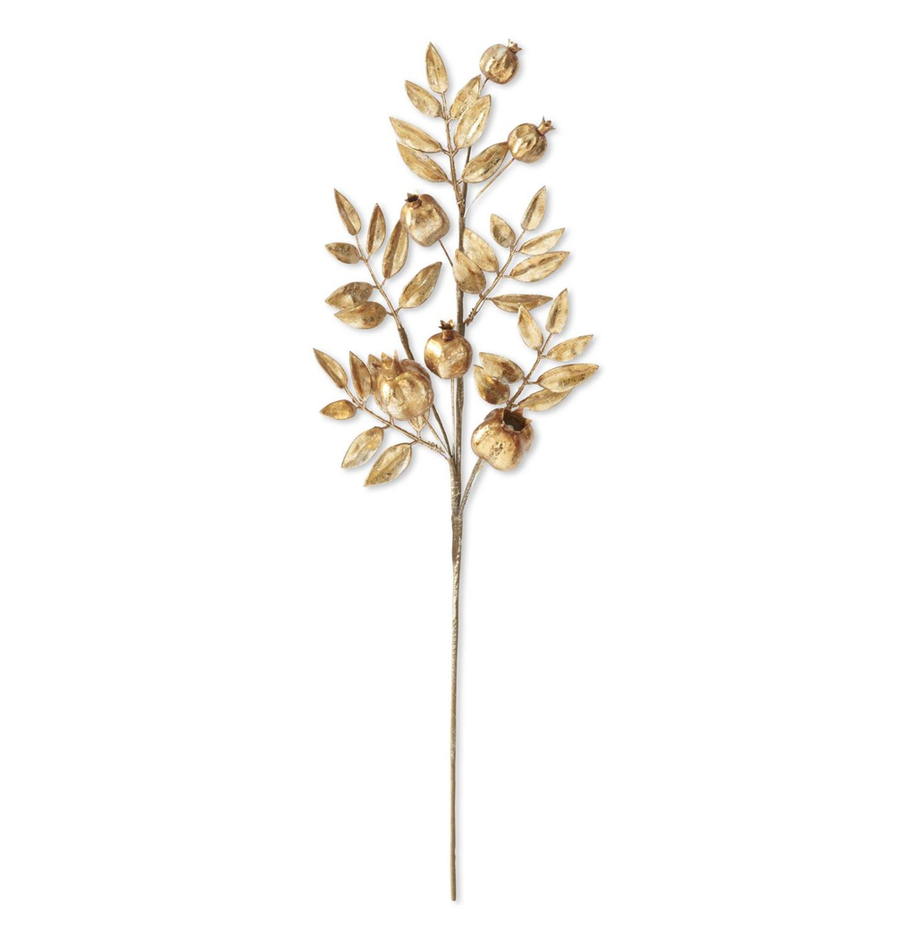26" Gold Leaf & Pomegranate Stem