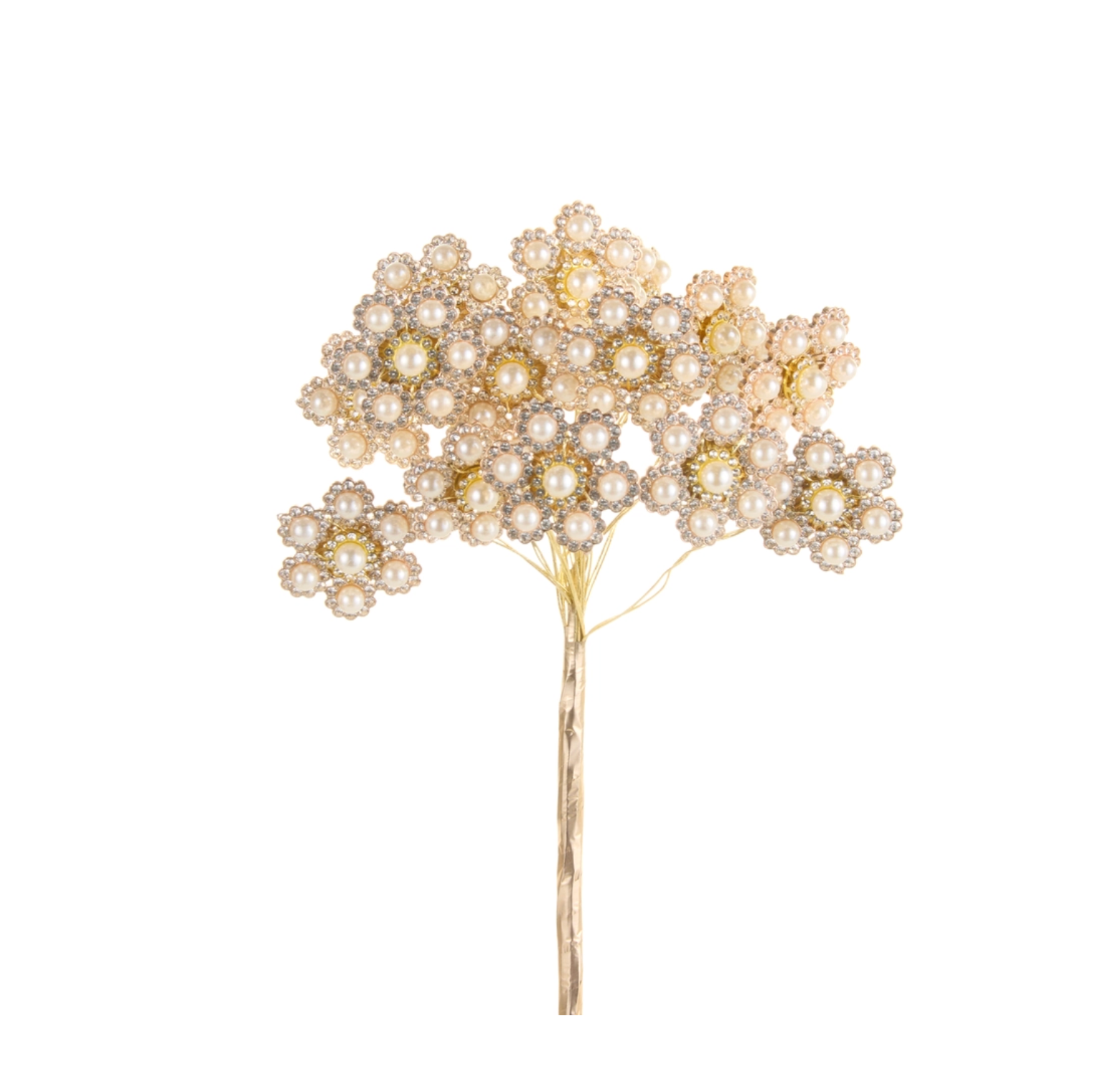20" Gold and Pearl Floral Pick