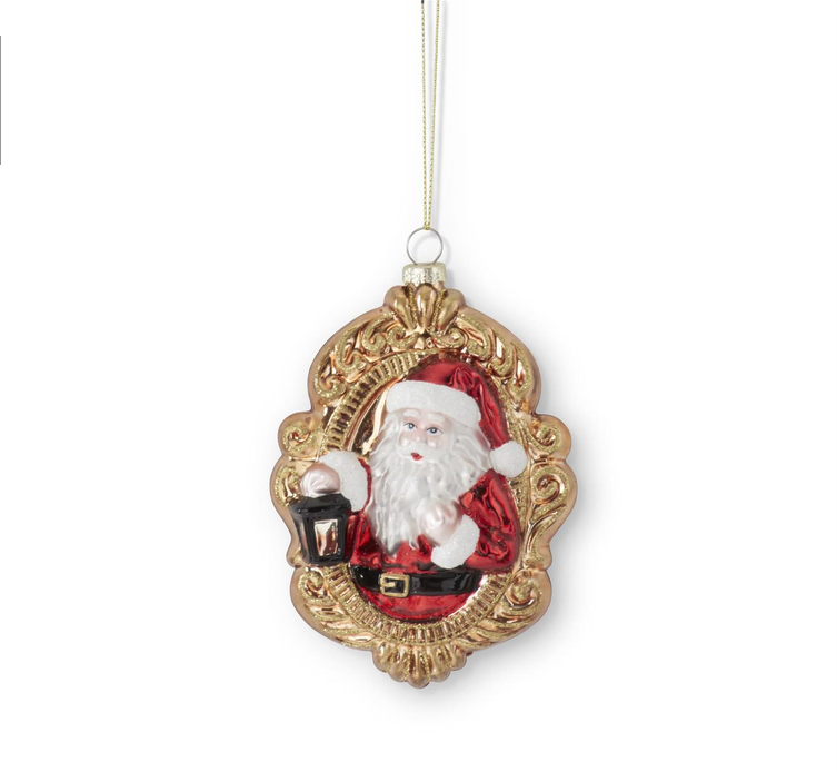 5.25" Gold Ornate Santa Ornament