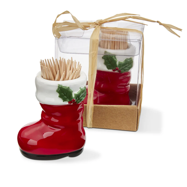 Santa Boot Toothpick Holder Set
