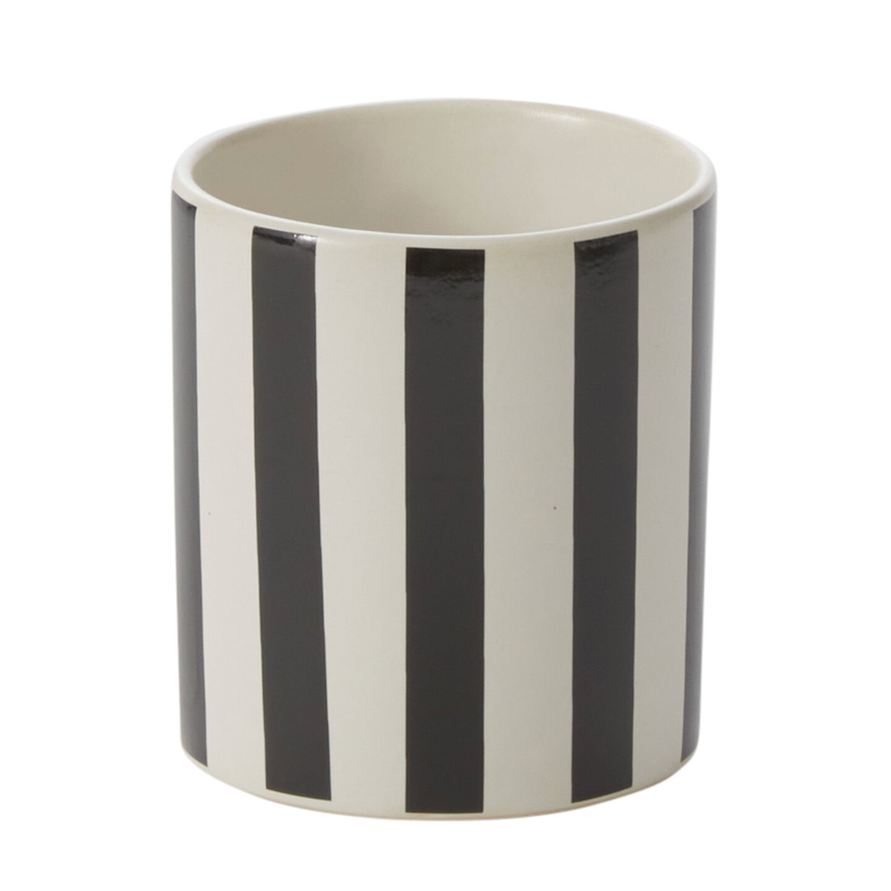 B & W Striped Pot