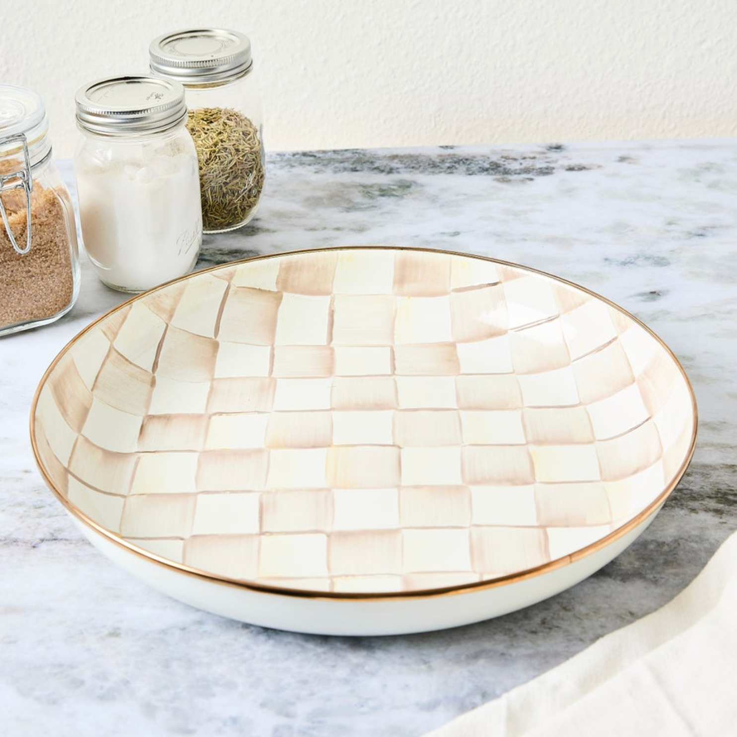 Mocha Check Abundant Bowl