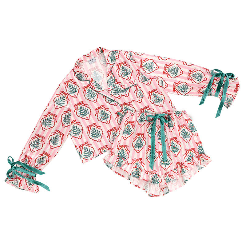 Striped Doily Tree PJ Set