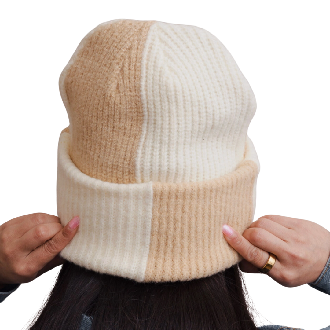 Oversized Two Tone Beanie