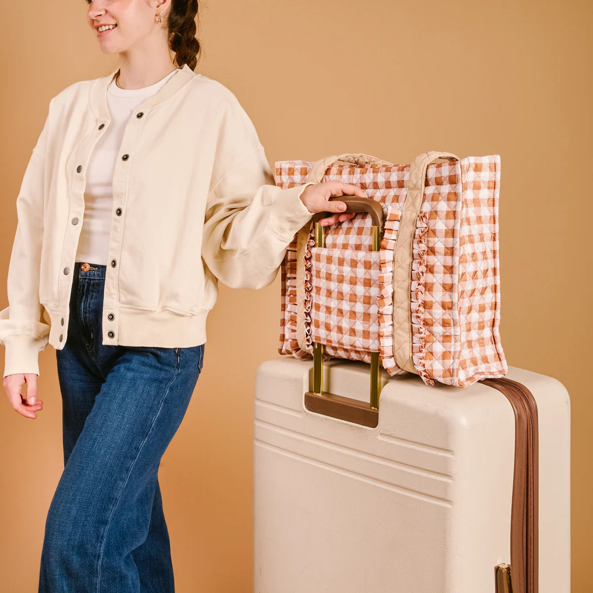 Maple Gingham Tote Bag