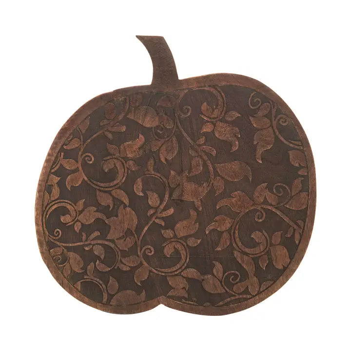 Carved Mango Wood Large Pumpkin