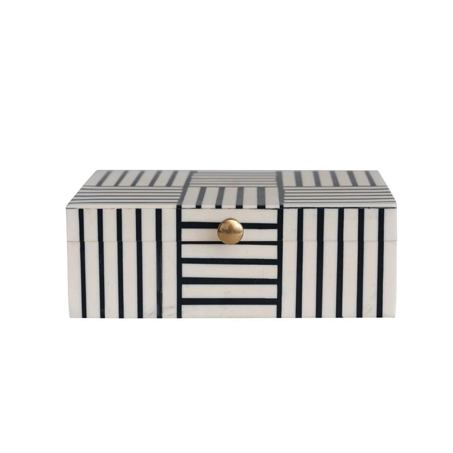 Striped Black and White Pattern Box