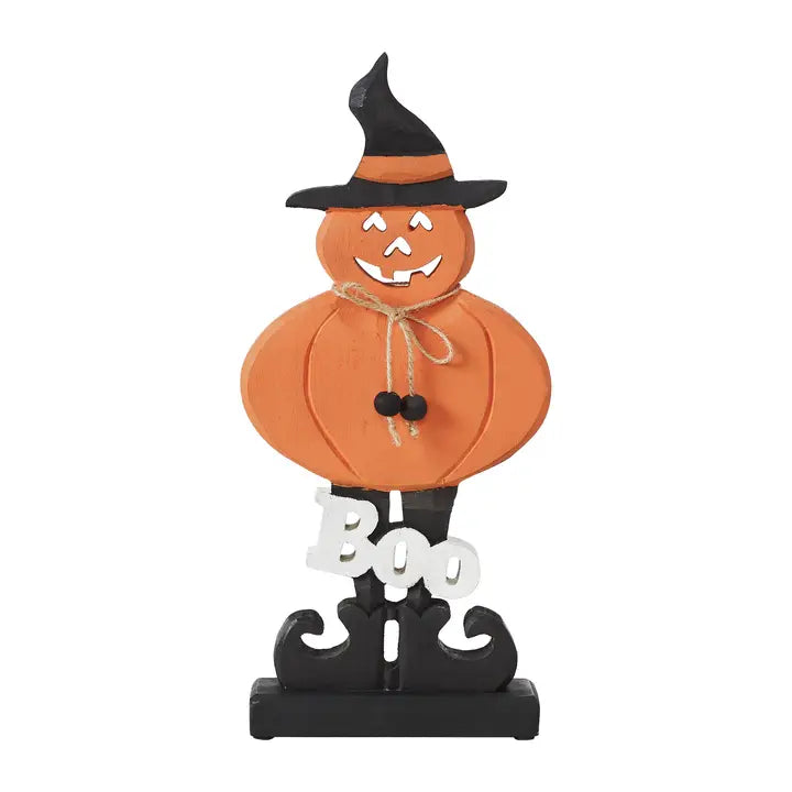 Jack-O'-Lantern "Boo" Wooden Figurine