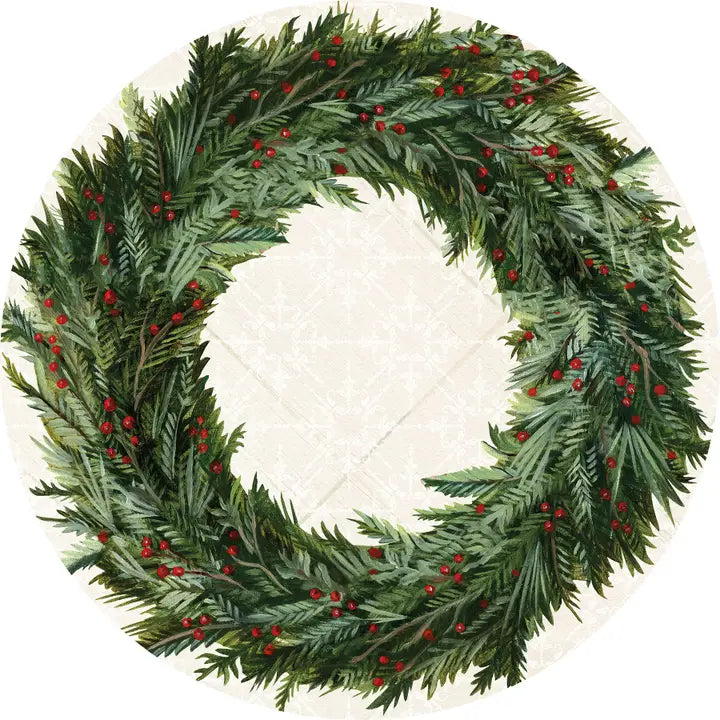 Paper Christmas Wreath Placemats – Pack of 24