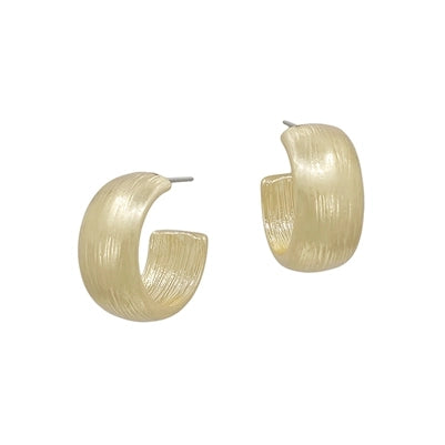 Textured Worn Gold .75" Hoop Earring