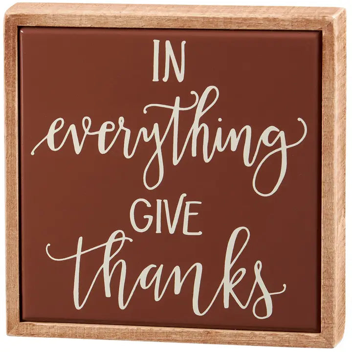 In Everything Give Thanks Mini Box Sign