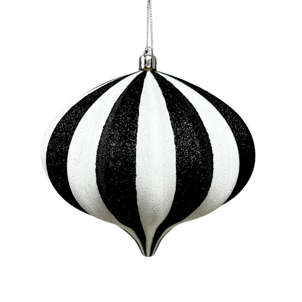 Classic Striped Onion Shaped Finial Ornament