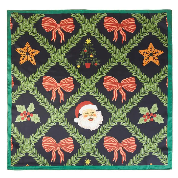 Green Christmas Print Bandana