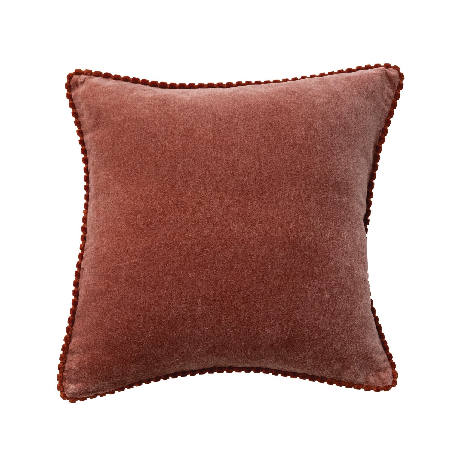 18" Apricot Cotton Velvet Pillow