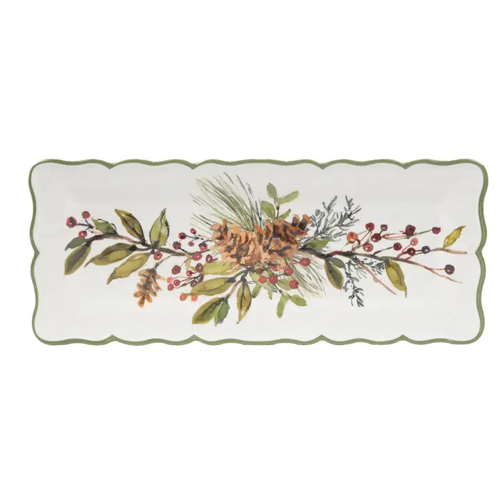 Winters Forest Christmas Melamine Rectangular Platter