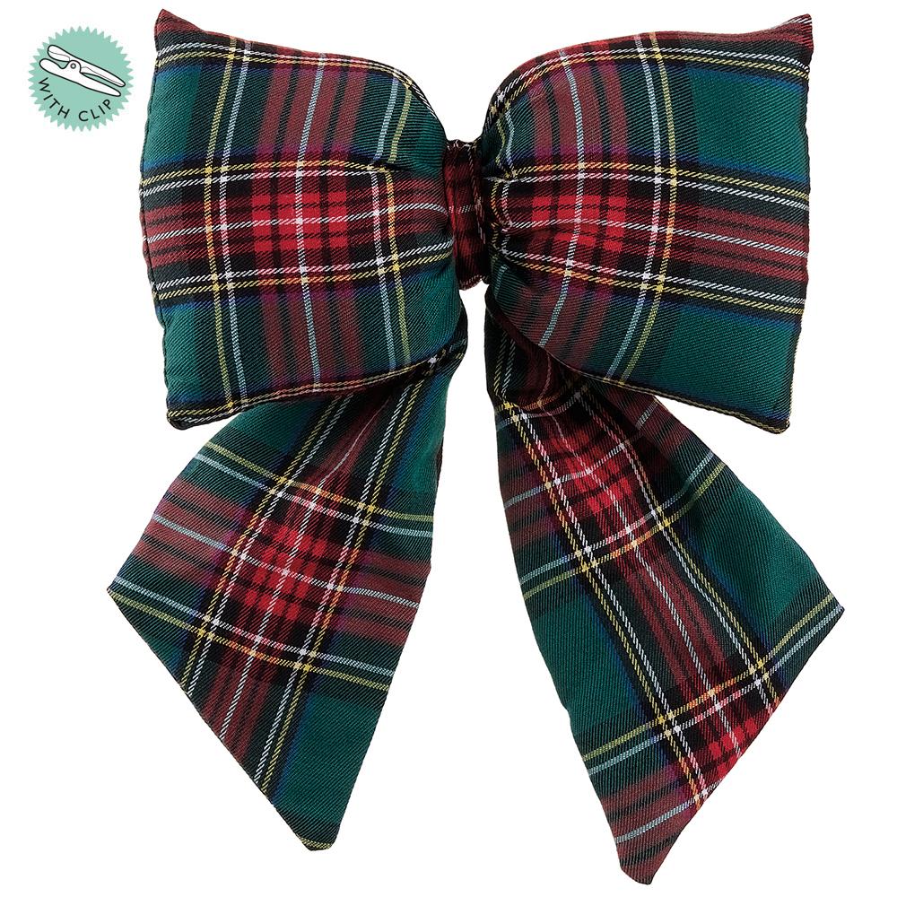9.5" x 13" Plaid Bow with Clip