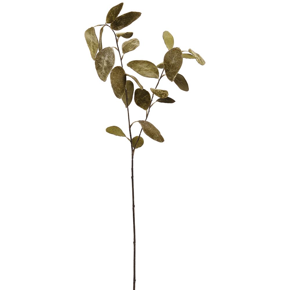 31" Green Velvet Eucalyptus Leaf Spray