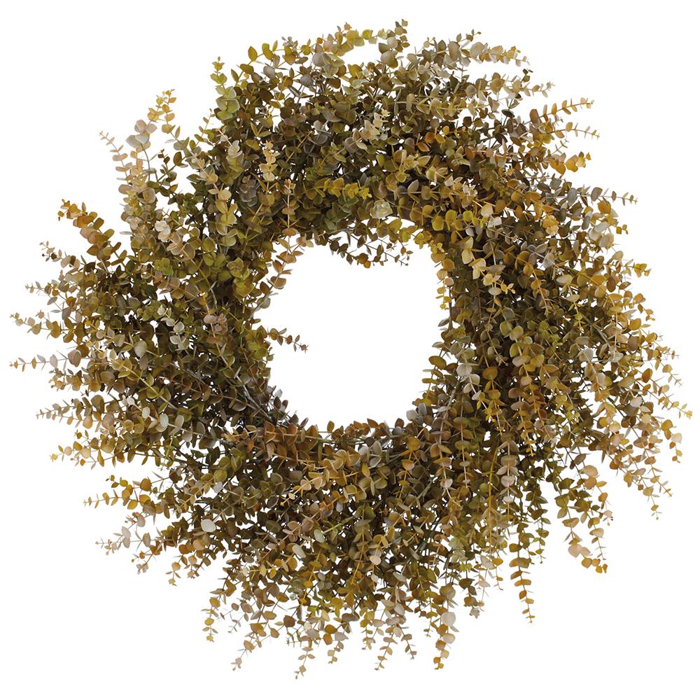 34" Green & Brown Mini Boxwood Wreath