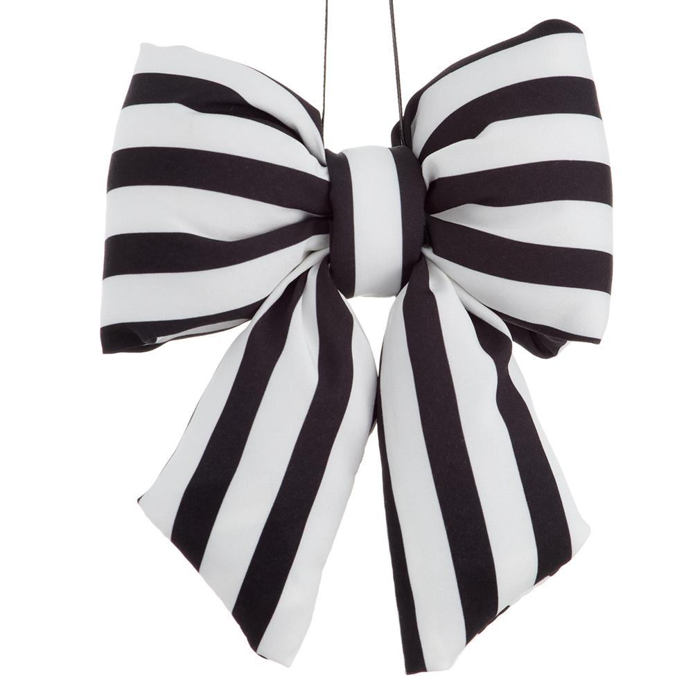 Black & White Stripe Bow