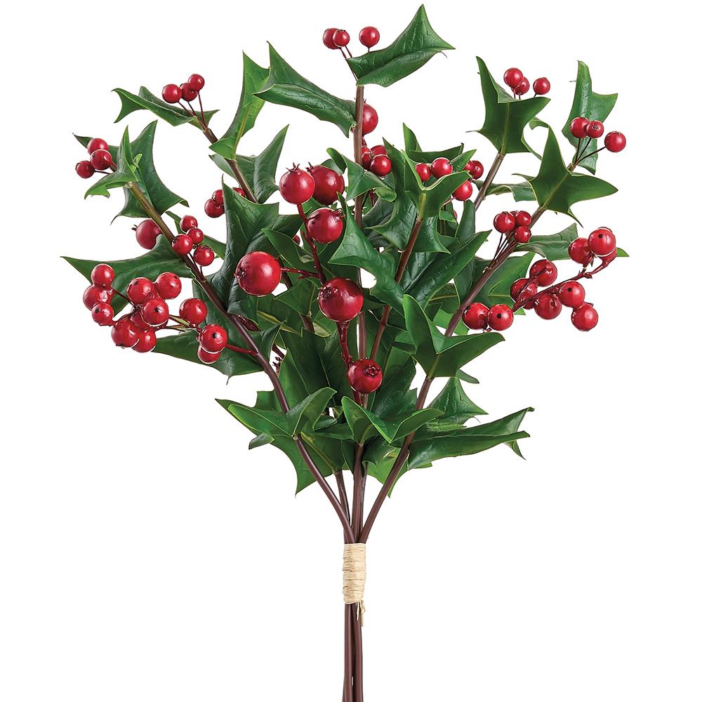 17" Holly Bundle with Berries