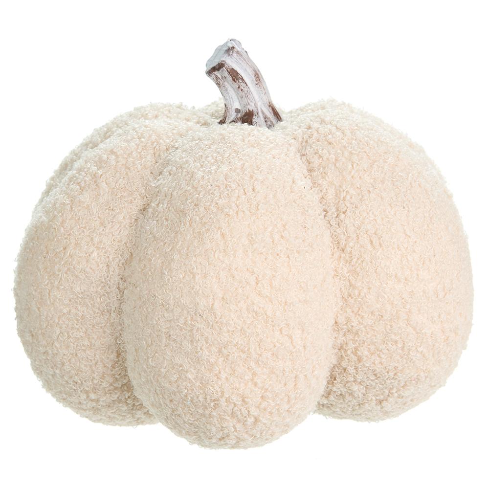 8.25" Beige Fur Pumpkin
