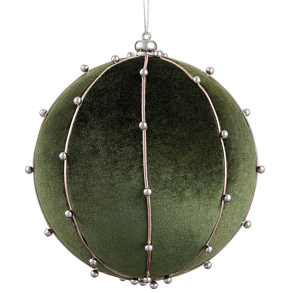 6" Beaded Velvet Ball Ornament