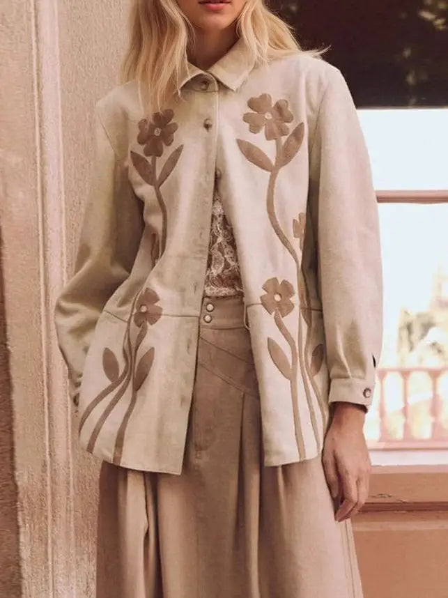 Floral Notch-Collar Shirt