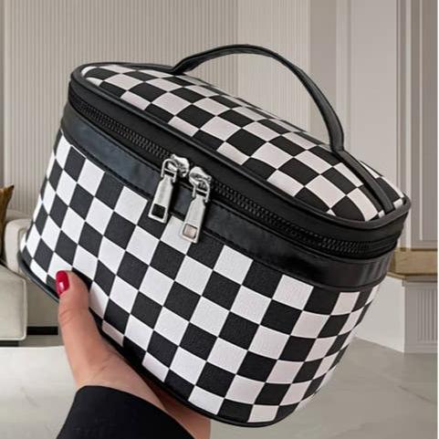 Checkerboard Cosmetic Bag