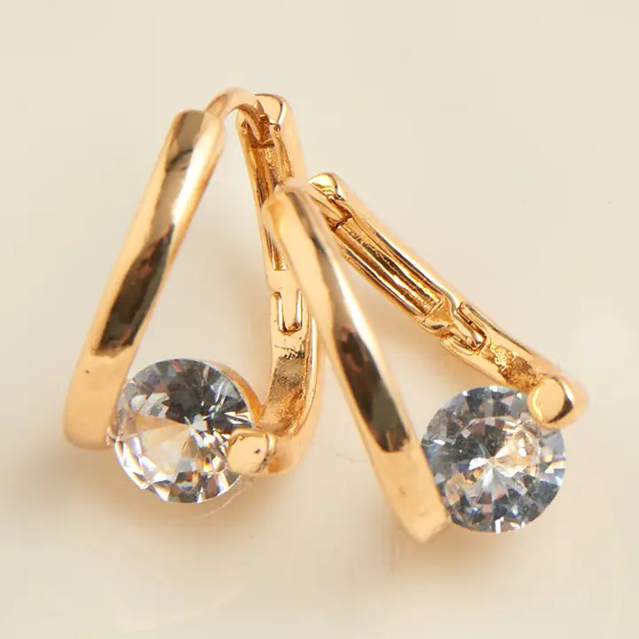 Twisted Cubic Zirconia Hoop Earrings