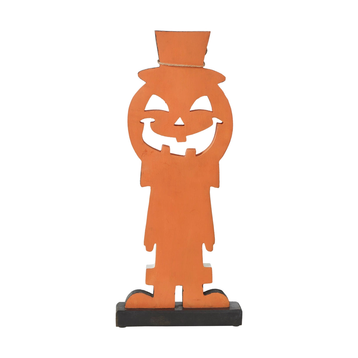 Jack-O'-Lantern with Top Hat Wooden Shelf Sitter