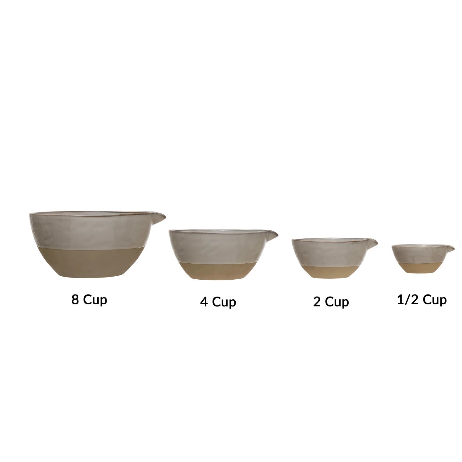 Set/4 Stoneware Batter Bowl With Glaze