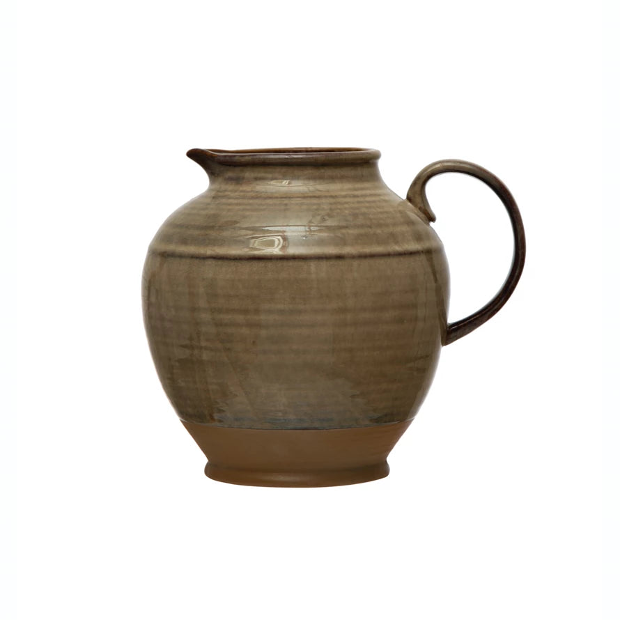 Brown Stoneware Pitcher