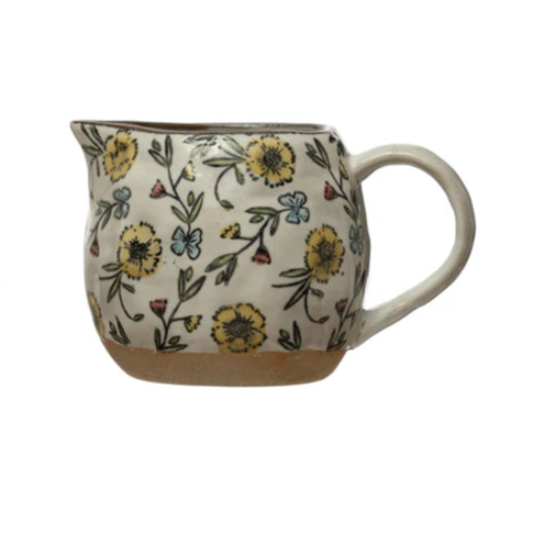 Yellow Floral Creamer