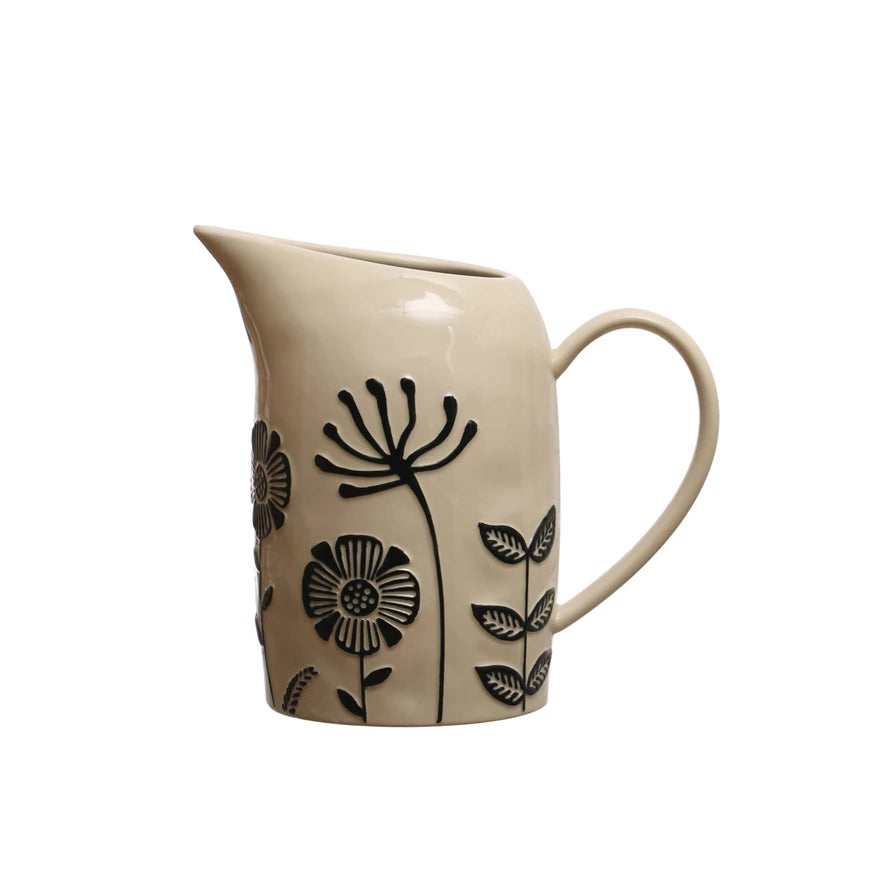 Embossed Floral Pitcher