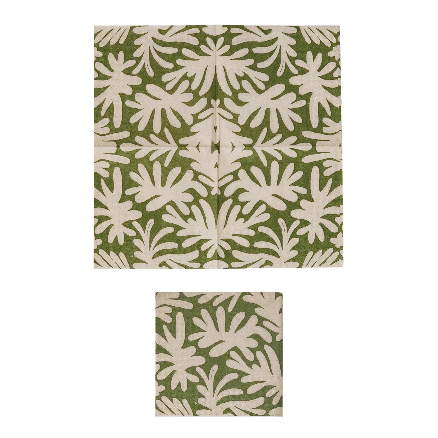 Abstract Leaf Green Cocktail Napkins