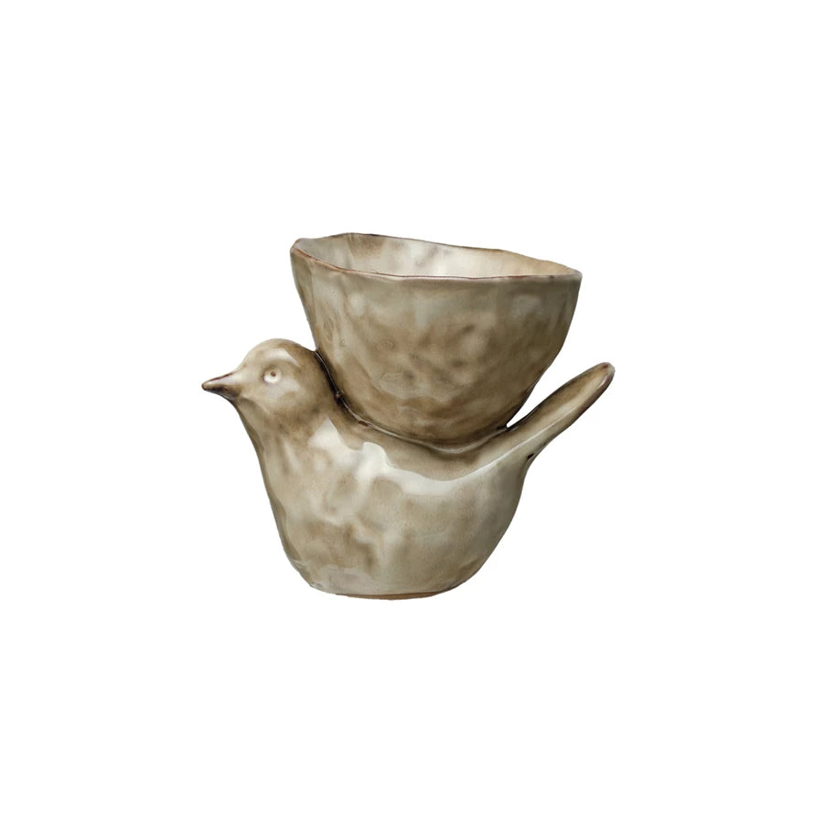 Stoneware Bird Bowl