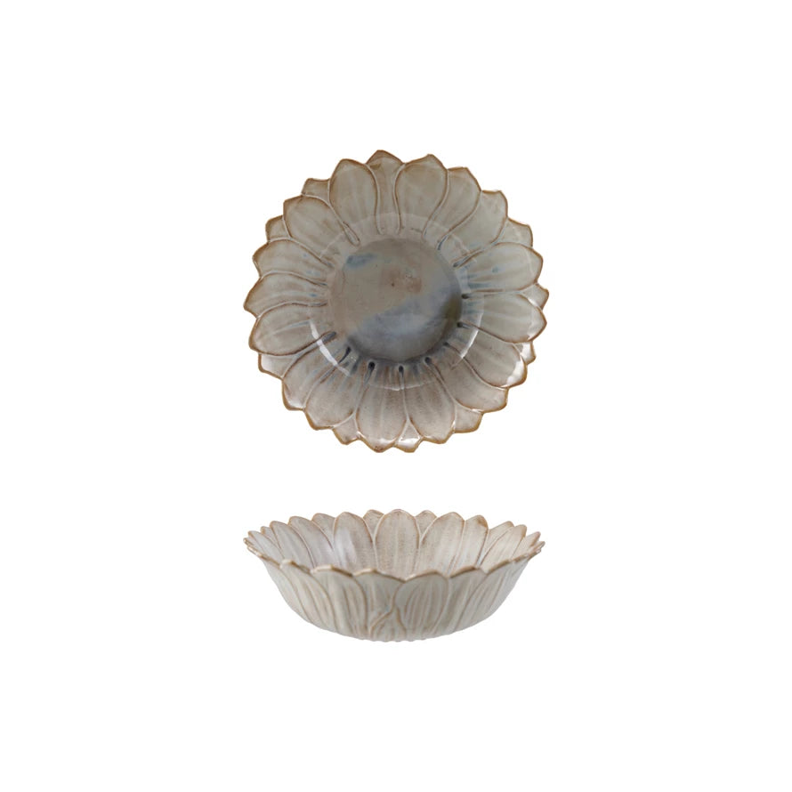 Stoneware Flower-Shaped Bowl