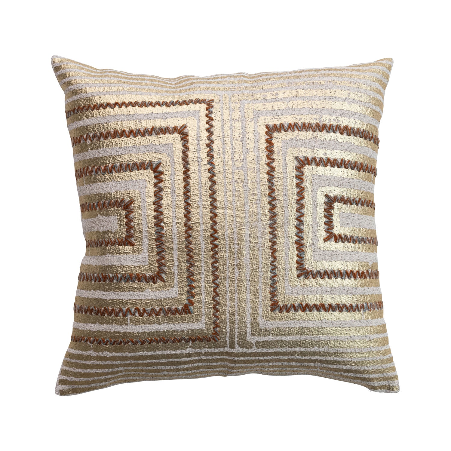 Embroidered Gold Foil Pillow