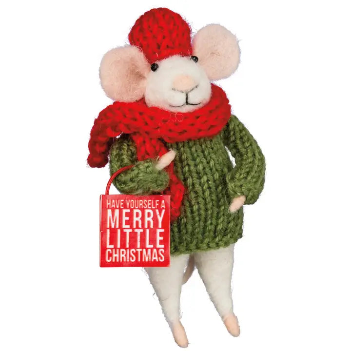Merry Little Mouse Critter Ornament