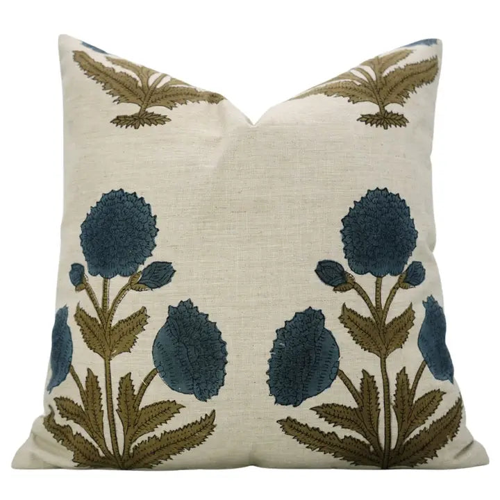 Bohemian Block Design Linen Blend Pillow